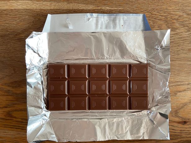 Chocolate which is opened and kept on the wrapper.
Tips for taking care of a pet dog include  not givig your dog chocolates and candies as treatos.
